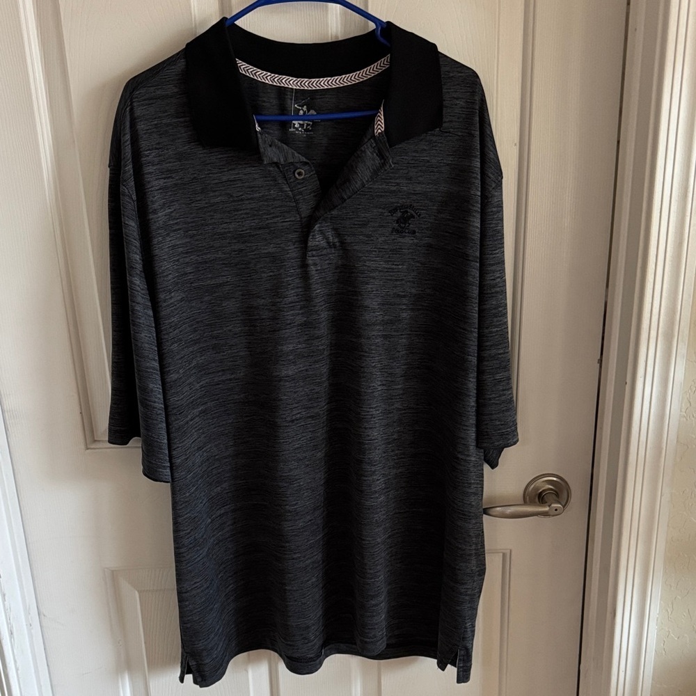 Beverly Hills Polo Club Charcoal Polo Shirt 2X NWOT